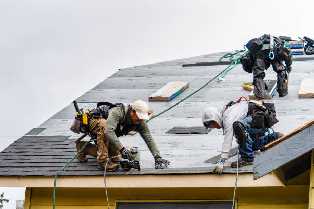 Professional Gutter Installation technician working in Akron, PA